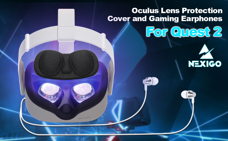 NexiGo offers lens protection and gaming earphones that can be plugged into the VR headset.