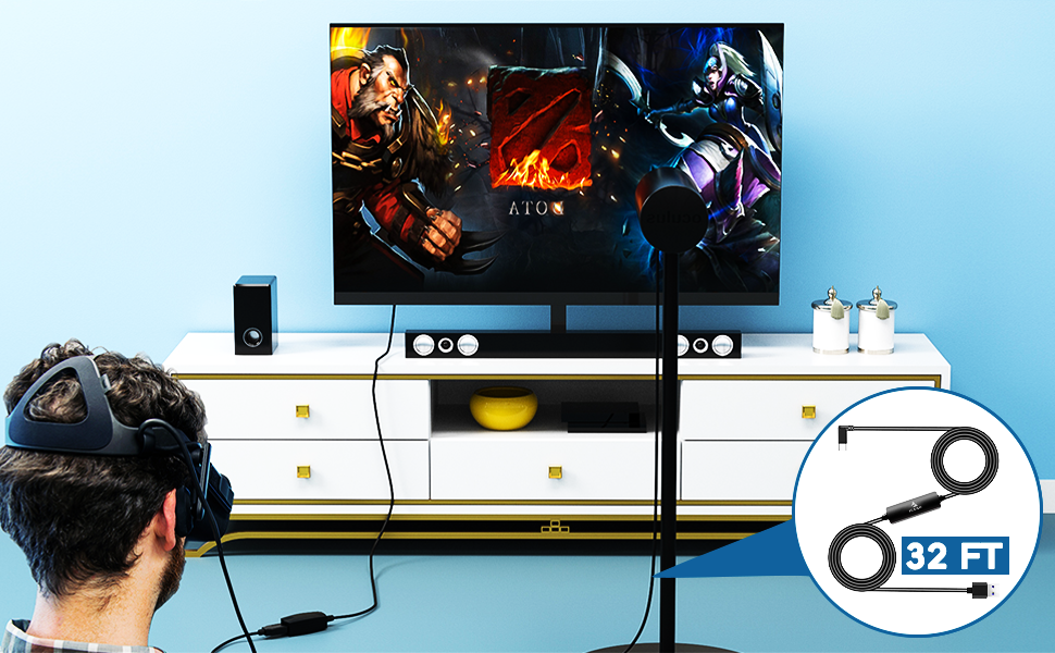 Connect your TV and Quest 2 with the 32ft NexiGo Oculus Link Cable for optimal gaming experience