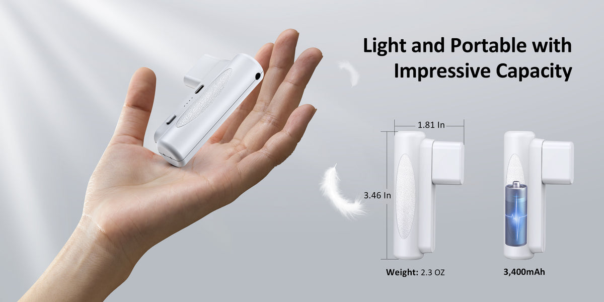 The battery is so light that you can't feel its weight in your palm.