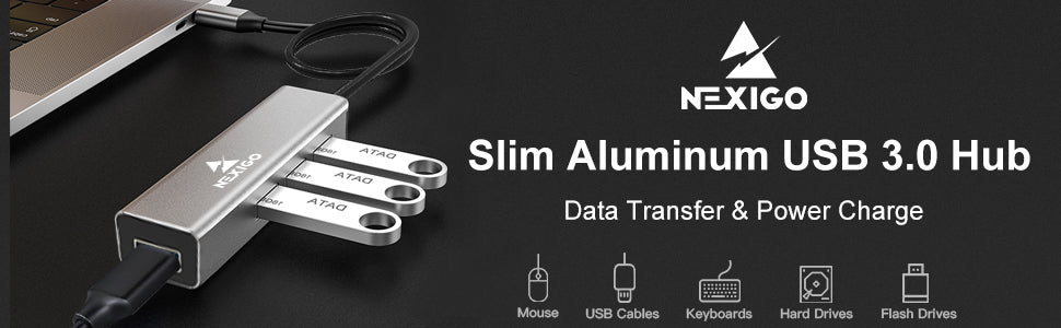 3-port USB 3.0 hub connected to the computer for flash drive reading