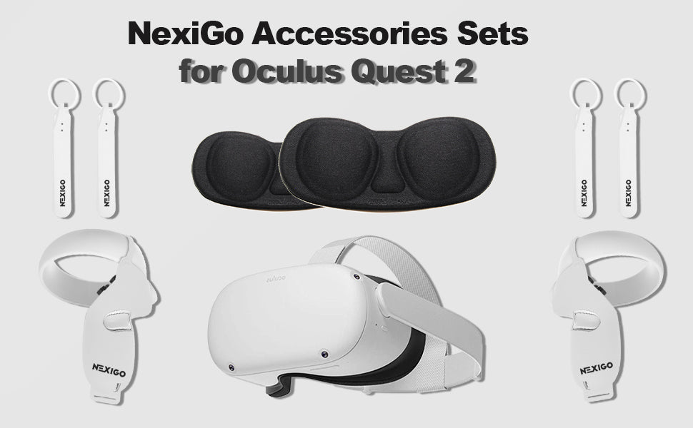 Touch Controller Grip Cover & Knuckle Strap & Lens Protect Cover Set for Oculus Quest 2, Matte White