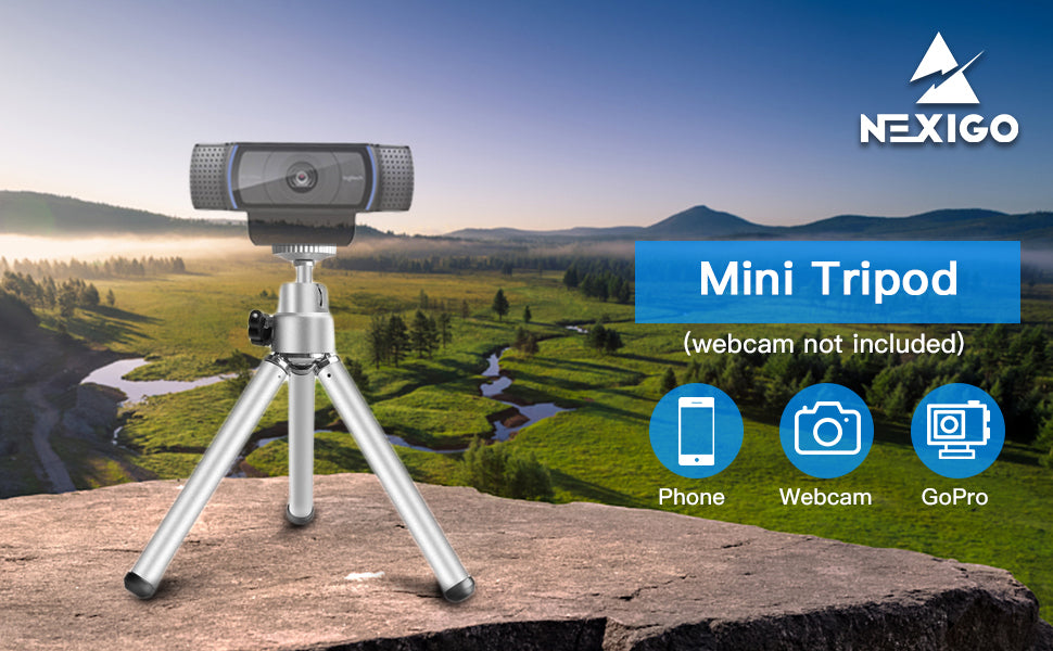 The Mini Tripod Stand supports smartphones, webcams, and GoPro