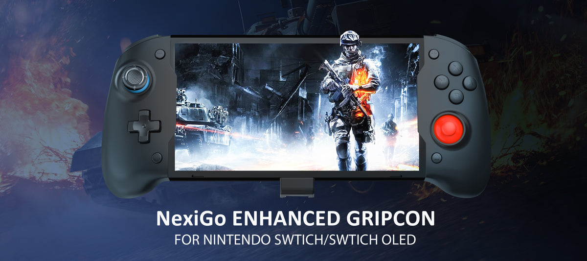  NexiGo Gripcon, Enhanced Switch/Switch OLED Controller for  Handheld Mode, Ergonomic Controller for Nintendo Switch OLED with 6-Axis  Gyro, Mapping, Vibration (Green & Blue) : Video Games