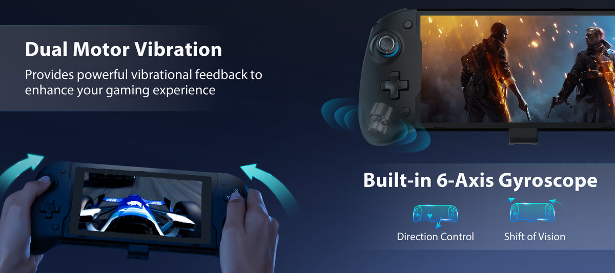  NexiGo Gripcon, Enhanced Switch/Switch OLED Controller for  Handheld Mode, Ergonomic Controller for Nintendo Switch OLED with 6-Axis  Gyro, Mapping, Vibration (Green & Blue) : Video Games