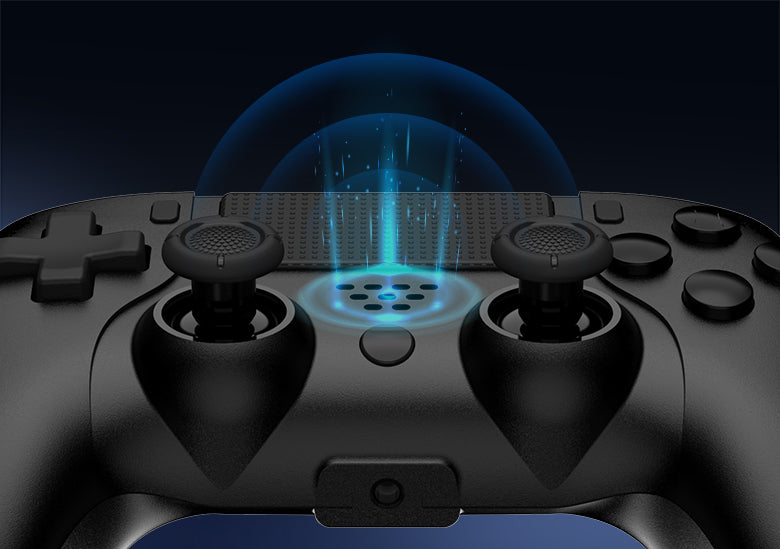 The controller features a built-in speaker