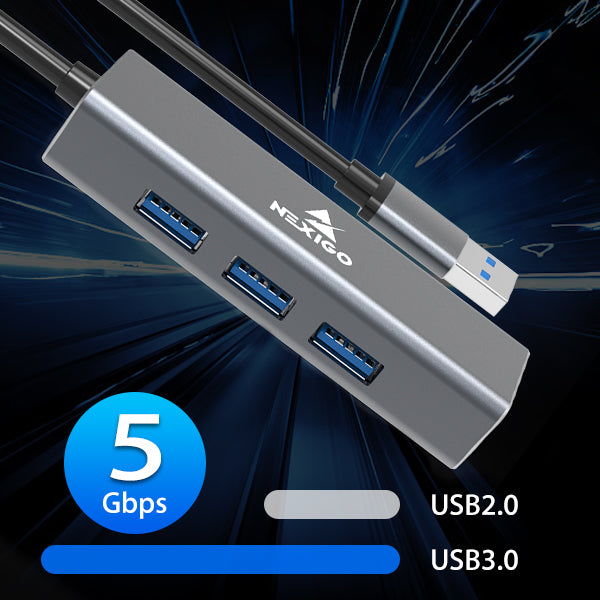 USB 3.0 hub with a data transfer speed of 5Gbps