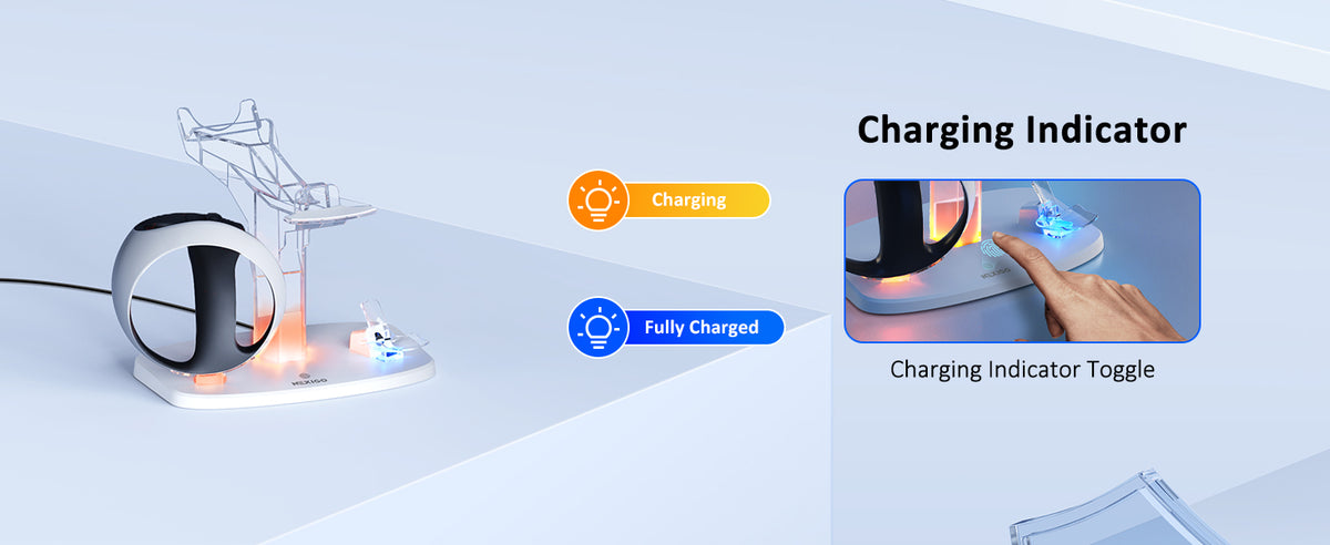  LED Charging Indicators: Orange light for charging, Blue light for full charged