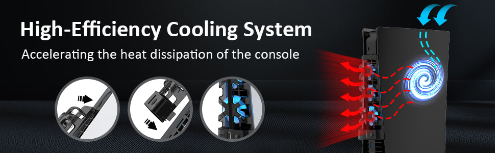 Illustration demonstrates cooling fan installation for efficient PS5 cooling. 