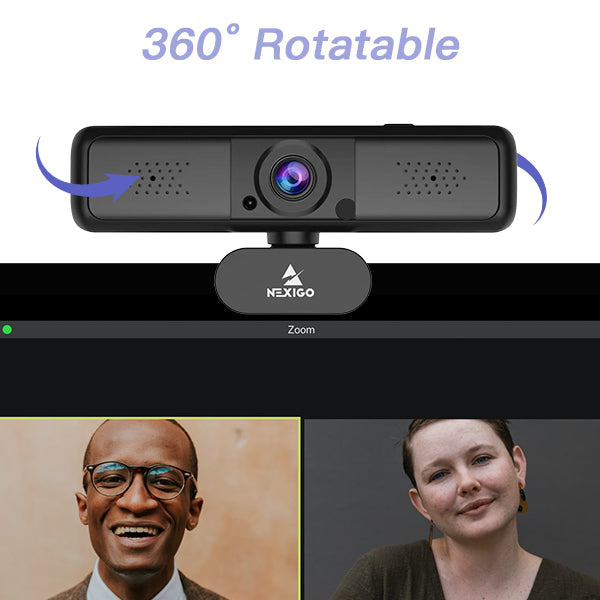 Webcam with built-in 360° adjustable rotation