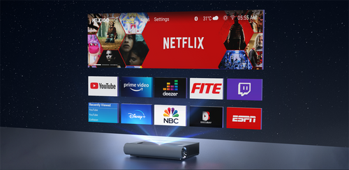 PJ90 comes with Android OS, allowing you to enjoy streaming services like Disney+/Netflix/Hulu/Plex, and more using the pre-installed apps