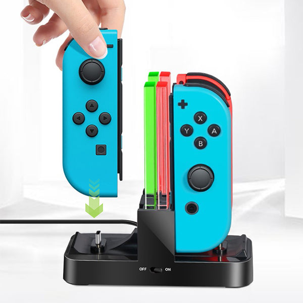 Instantly charge your Joy-Con by simply docking them into the charging dock