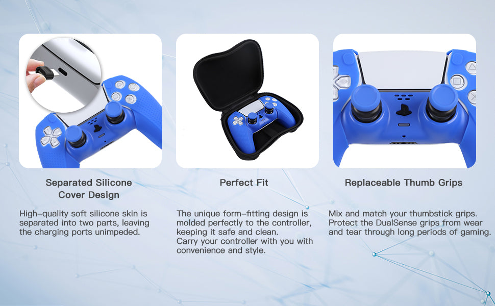 This Accessories Kit, designed exclusively for PS5, includes replaceable thumb grips