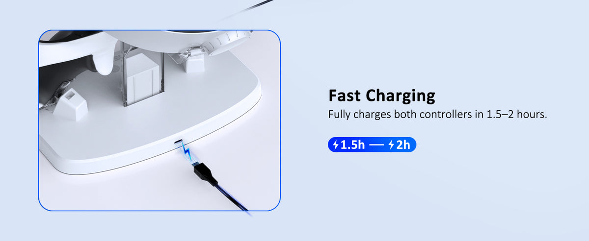 Controllers fully charge in 1.5-2 hours