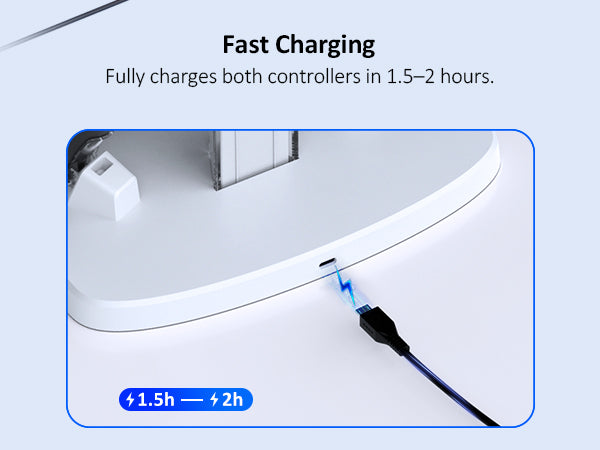  NexiGo Controller Charging Station for PSVR2, Dual Fast Charger  Dock with LED Light, Headset Display Stand and Controller Mount, Magnetic  Connector, USB to Type-C Cable, White : Video Games