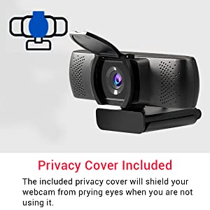 The webcam has a privacy cover to protect your privacy