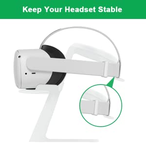 The display stand can support the weight of the VR headset.
