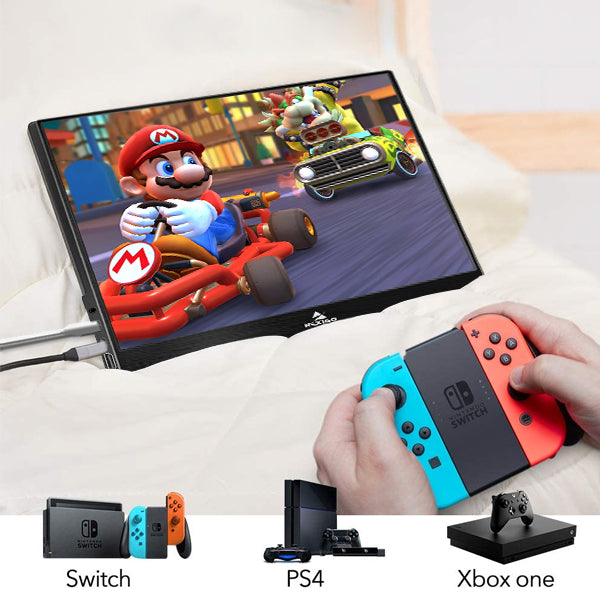 NexiGo Portable Monitor NG15FG is a perfect choice for playing PS3, PS3, XBOX ONE, Wii, and Nintendo Switch.