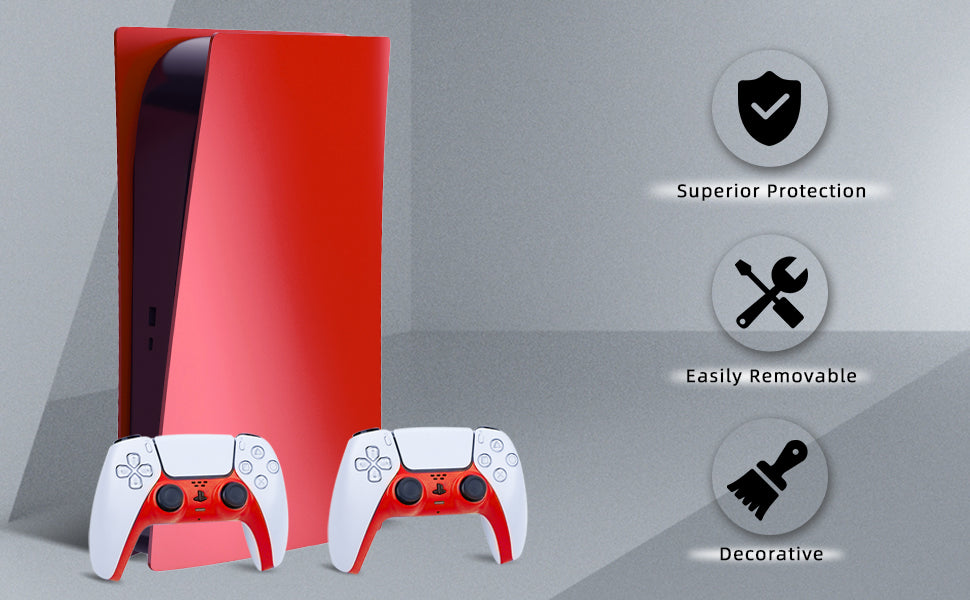 Both the PS5 Digital Edition and the controller have been fitted with this red panel.