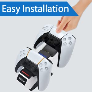 The controller easily connects for charging on the charging station