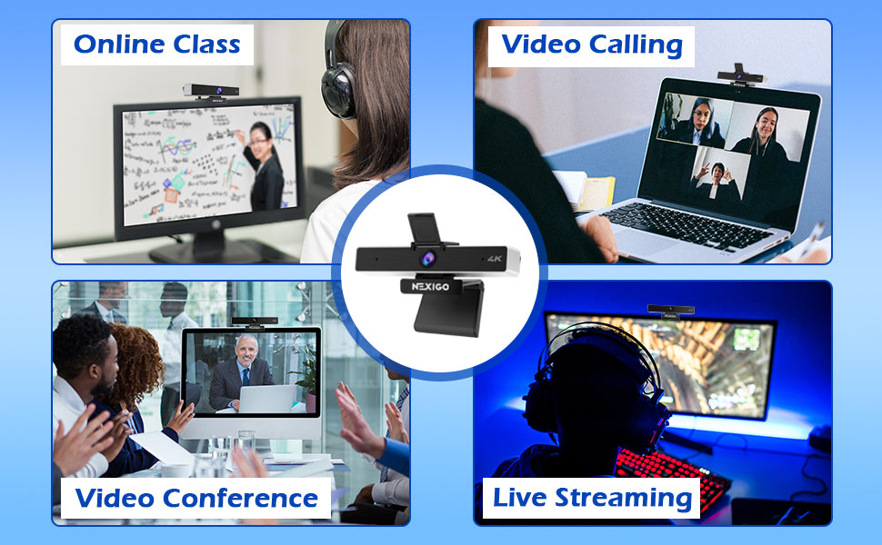 The webcam is applicable in live streaming, video calls, conferences, and online class