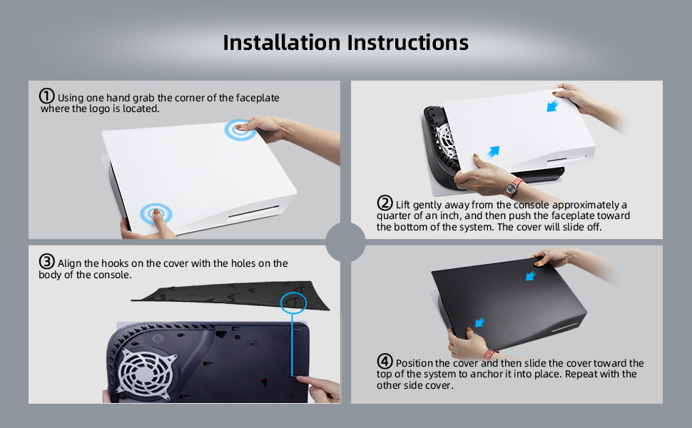 Step-by-step guide to remove the original console panel and replace it with this one