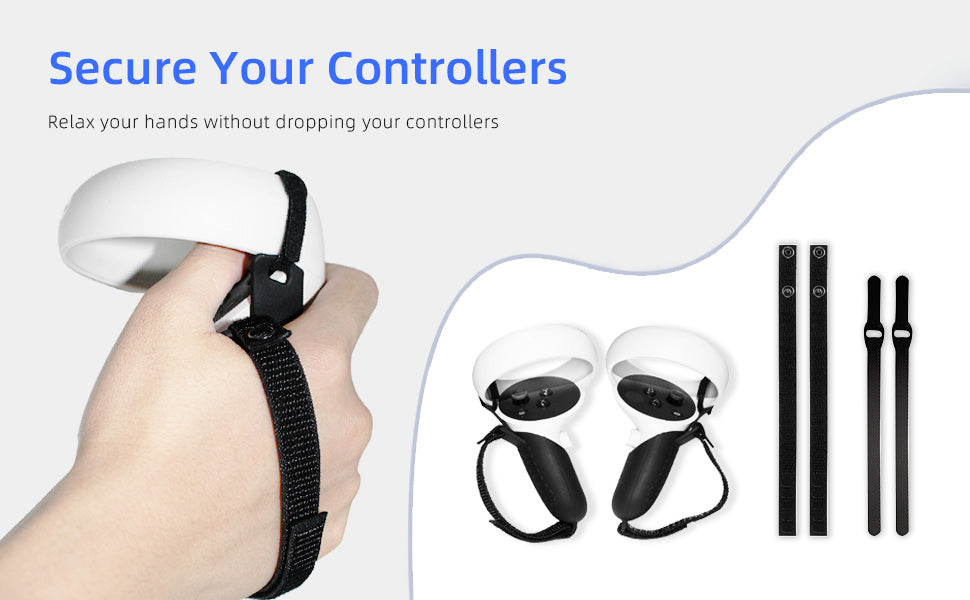 The grip cover comes with a strap to prevent the VR controllers from falling.