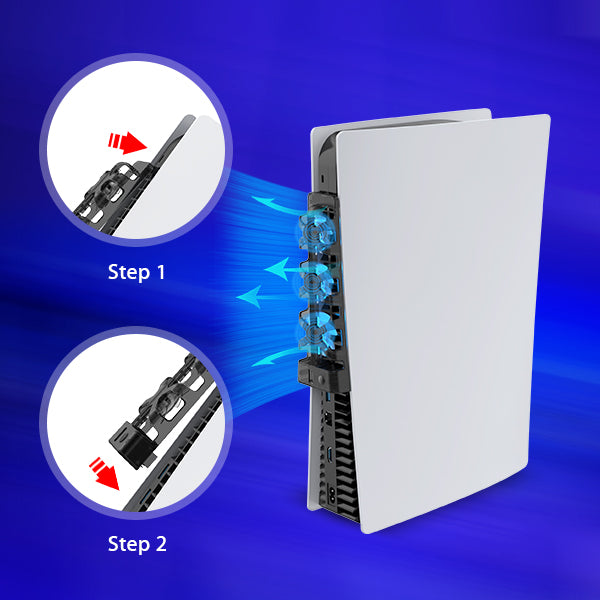 Two-step guide to install the cooling fan