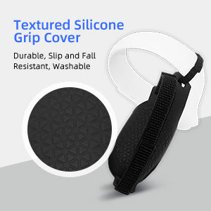 The grip cover is made of silicone material, which has anti-slip properties.