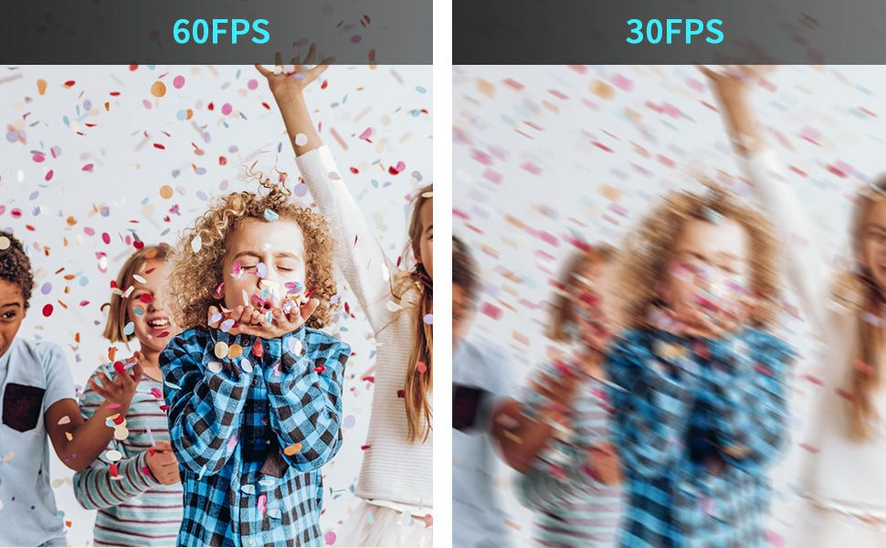 Comparing the same image, the one captured at 60fps is clearer than the one captured at 30fps.