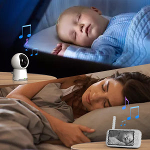 The family sleeps peacefully with the use of the baby monitor set.