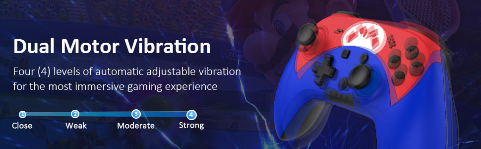 Showcasing the controller's vibration effect.