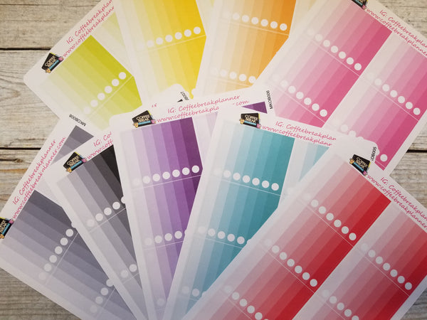Ombre Checklist Boxes Planner Stickers