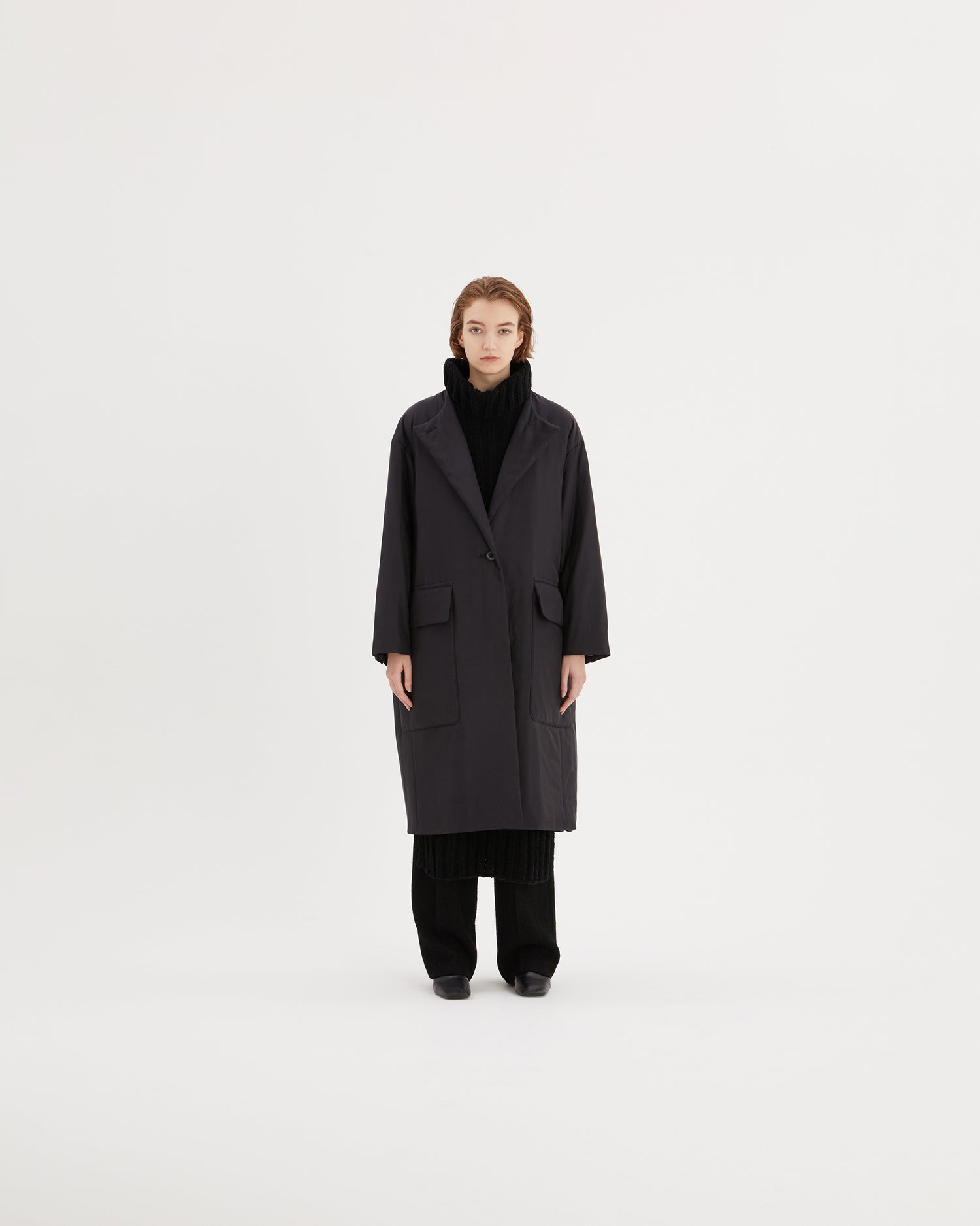 Cupro Padded Long Coat