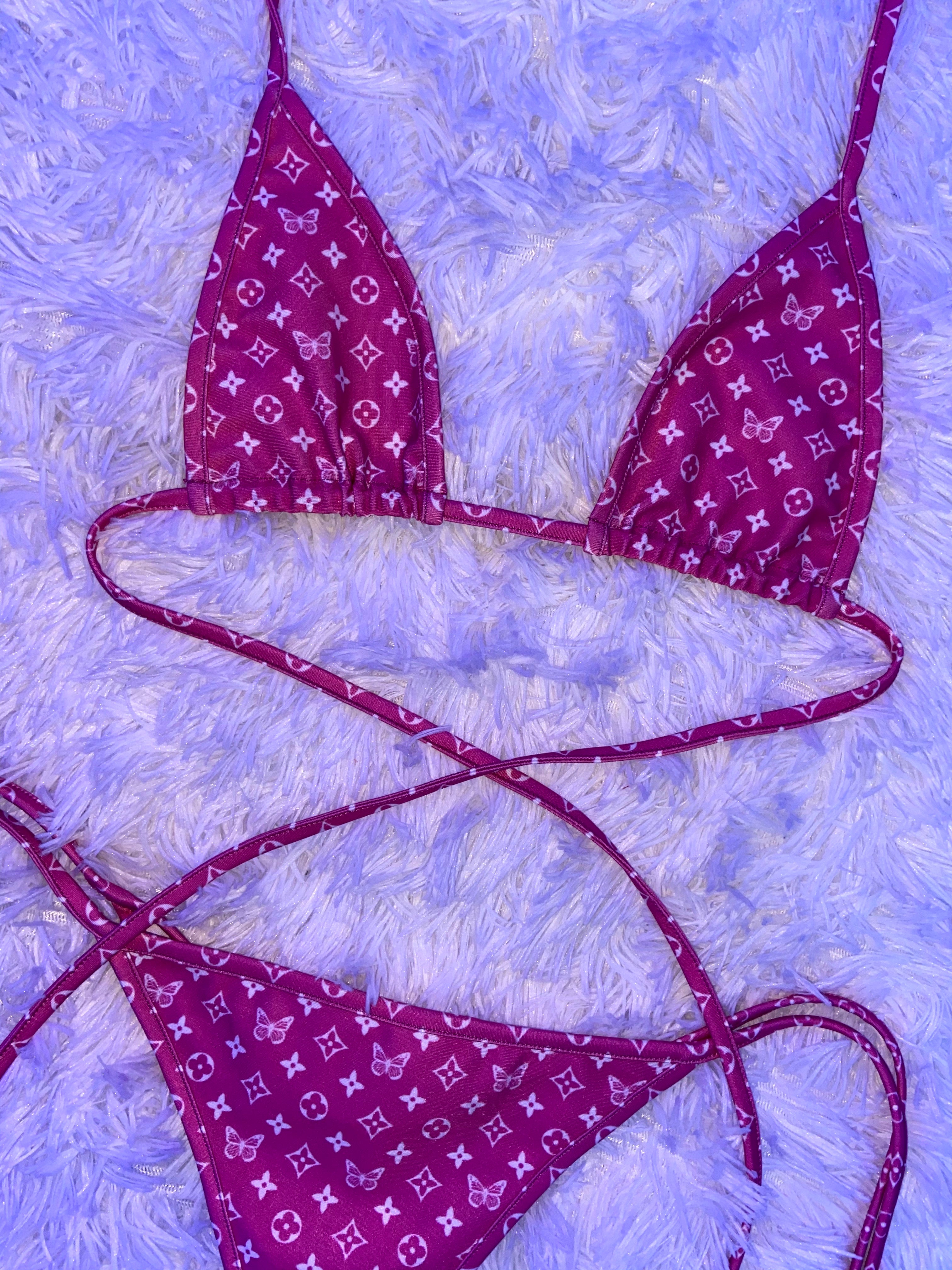 Butterfly monogram bikini pink