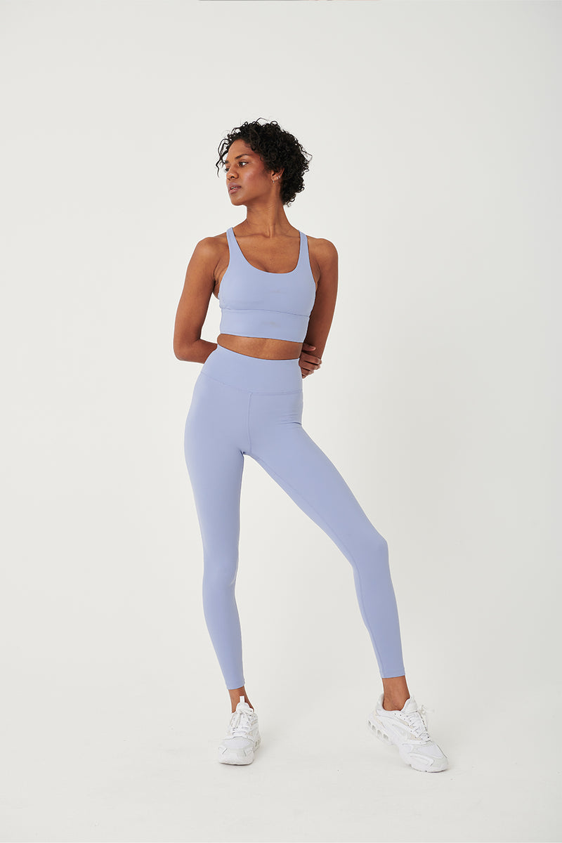 DAYFLEX V NECK SPORTS BRA - GREY MARL