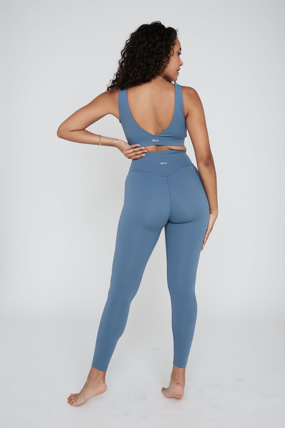 DayFlex Wrap High Waisted Leggings - Mineral Blue | TALA