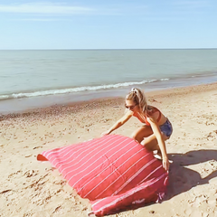 Turkish towel as beach towel