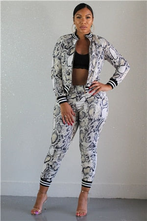 snake print tracksuit