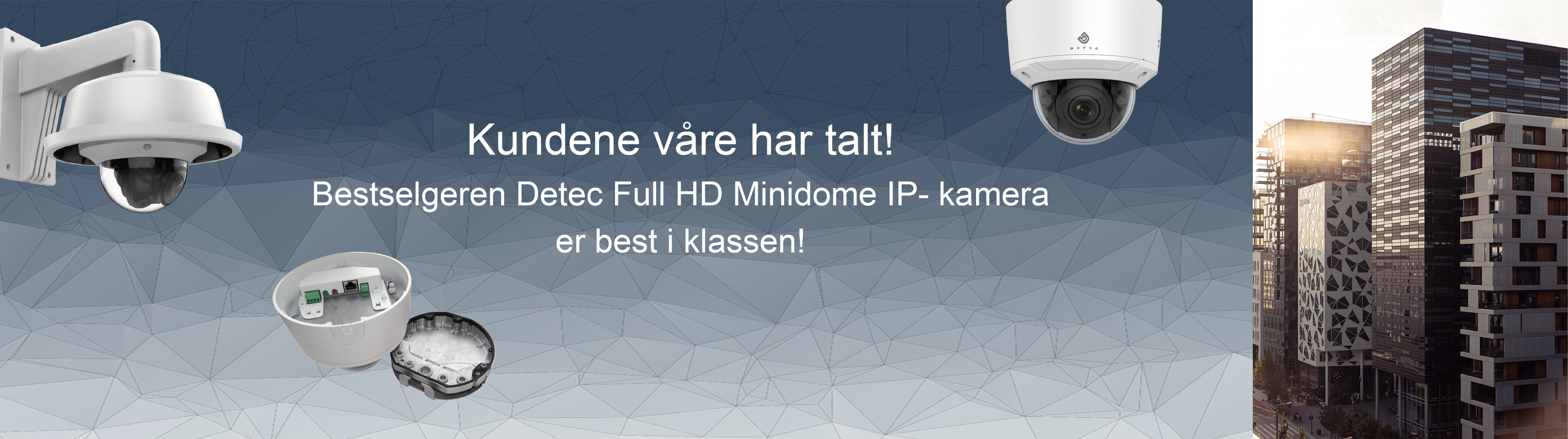 Videoovervåkning Detec Full HD Minidome IP Camera