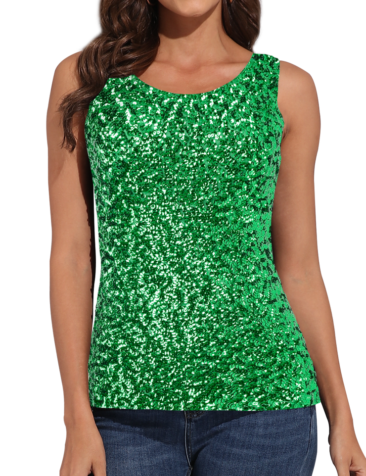 Women's Shimmer Glam Sequin Tank Top – PrettyGuide