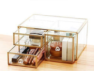 Top pengke x large gold makeup organizer clear jewelry and cosmetic storage case large capacity for beauty product organizer 4 drawer keep your vanity organized 10 5x8 1x12 5