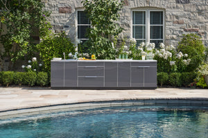 Outdoor Kitchen Aluminum 4 Piece Cabinet Set
