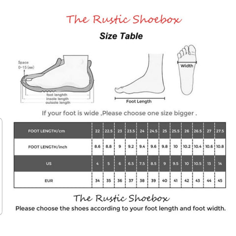 Wide Shoe Size Chart