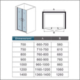 aica-porta-battente- Aica box doccia nicchia cabina doccia apertura a battente cristallo temperato trasparente anticalcare, 6mm Easyclean ESG Sicherheitsglas - Consegna gratuita