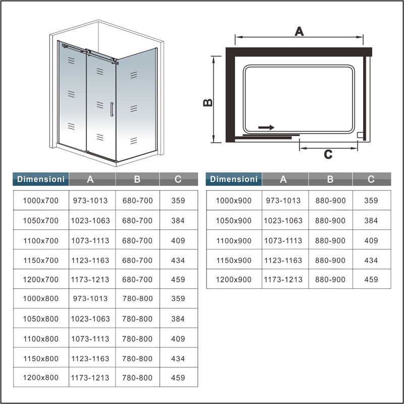 Scheda Tecnica Cabina Doccia.Aica Box Doccia Porta Scorrevole Con Piatto Doccia E Parete Laterale Aica Italy S R L