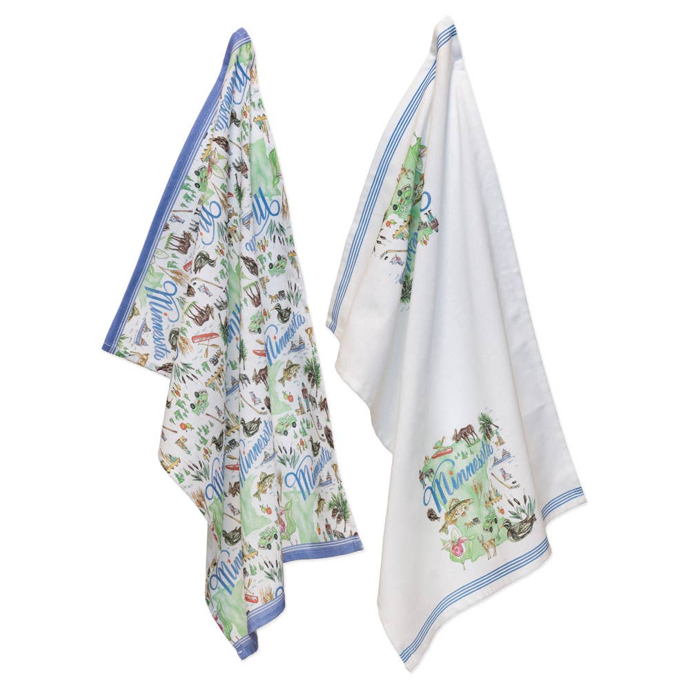 MN Minnesota State Collection Cotton Tea Towels Set Of 2