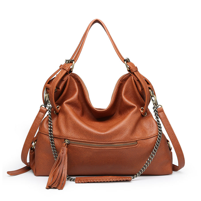  Taupe Selene Slouchy Hobo With Braided Handle