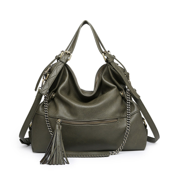  Taupe Selene Slouchy Hobo With Braided Handle