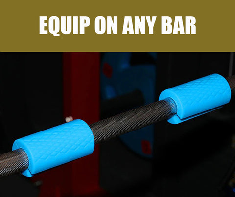 Gauntlet Gripz Thick Bar Attachment on barbell