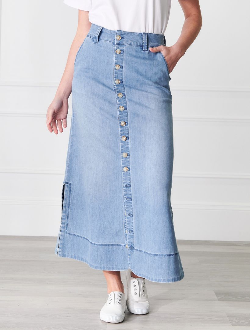 Goldie Summer Wash Denim Skirt - Zjoosh product image